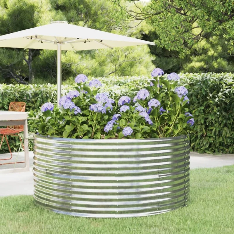 Jardinera Arriate Acero Galvanizado Plata 140x140x68 Cm