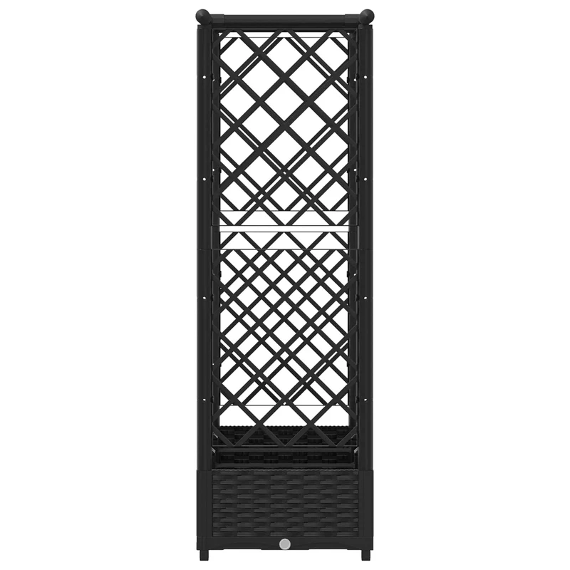 Cama Elevada Con Trellis Y Techo Negro 164 X 40 X 121 Cm Pp
