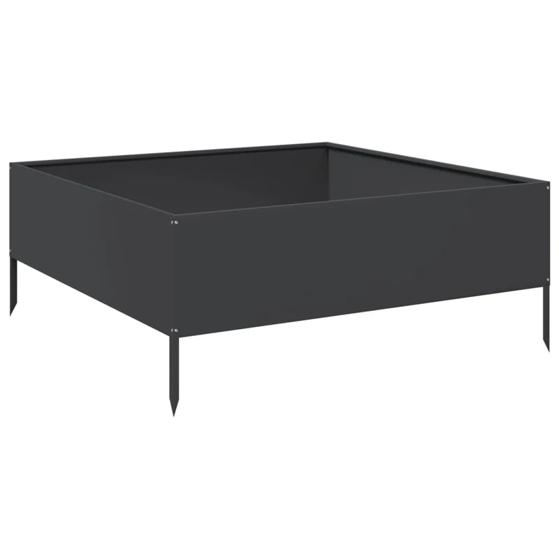 Arriate De Acero Negro 100x100x25 Cm