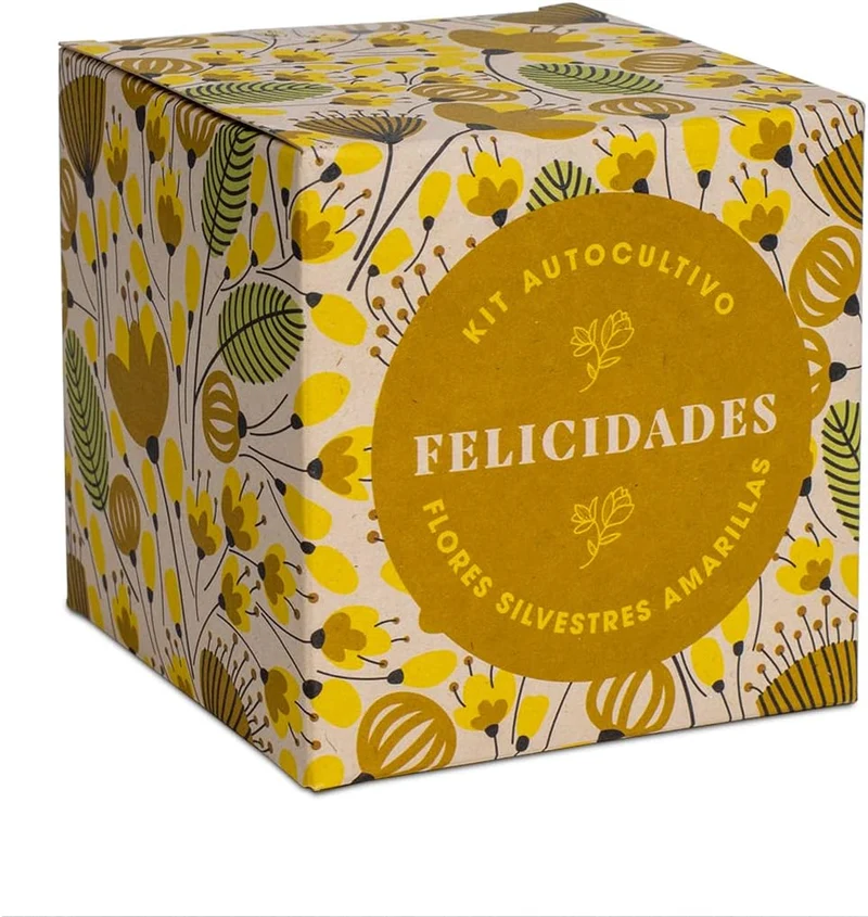 Díselo con Flores "Felicidades" Kit Autocultivo Flores Silvestres Amarillas - Resetea