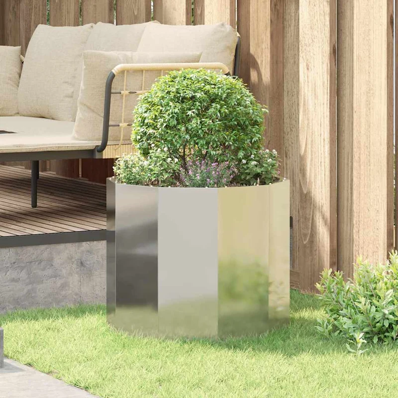 Jardinera Plateado 60 X 60 X 50 Cm Acero Galvanizado