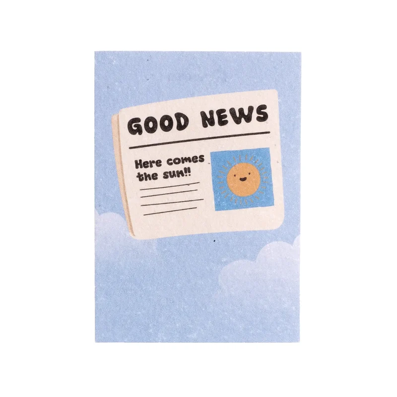 Postal Plantable Good News Semillas de Flores | Papel de Algodón Reciclado | Regalo Original - Resetea