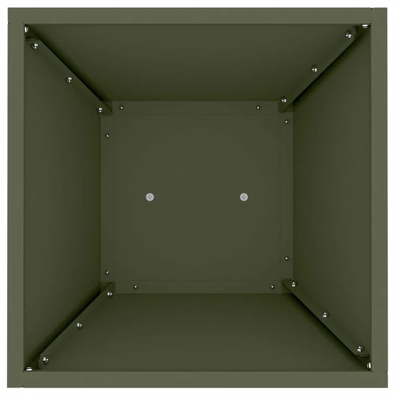 Maceta Pilar Verde Oliva 35 X 35 X 73 Cm Acero Laminado En Frío
