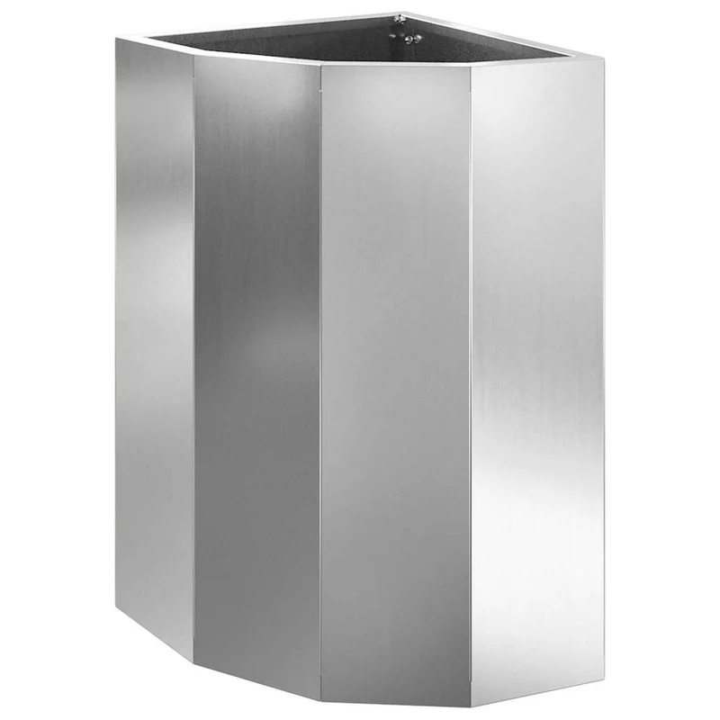 Macetero De Esquina Plateado 30 X 30 X 50 Cm Acero Galvanizado