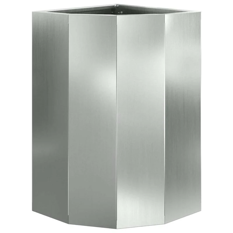 Macetero De Esquina Plateado 30 X 30 X 50 Cm Acero Galvanizado