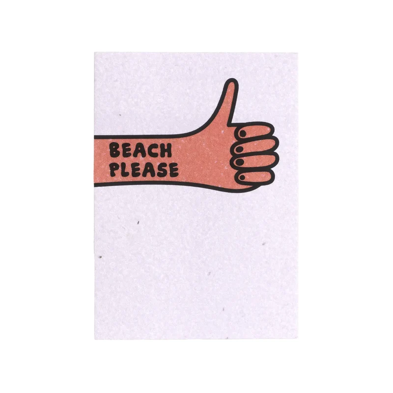 Postal Plantable Beach Please Semillas de Manzanilla | Papel de Algodón Reciclado | Regalo Original - Resetea