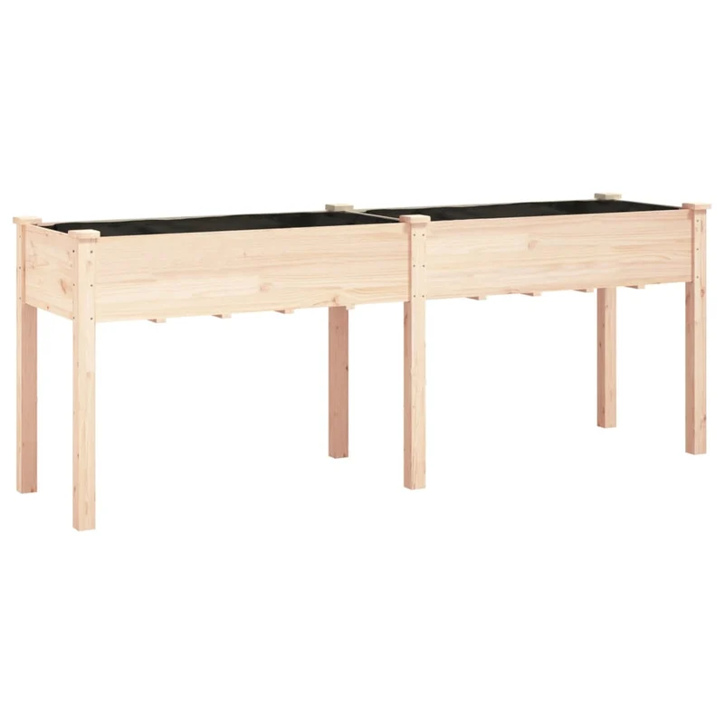Jardinera Con Forro Interior Madera Maciza Abeto 203x53x76 Cm