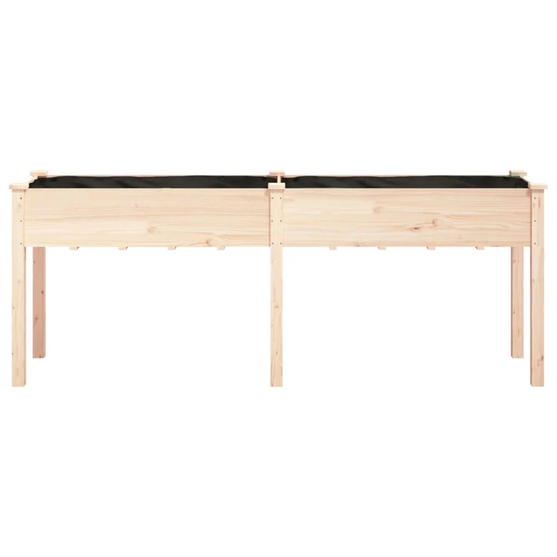 Jardinera Con Forro Interior Madera Maciza Abeto 203x53x76 Cm