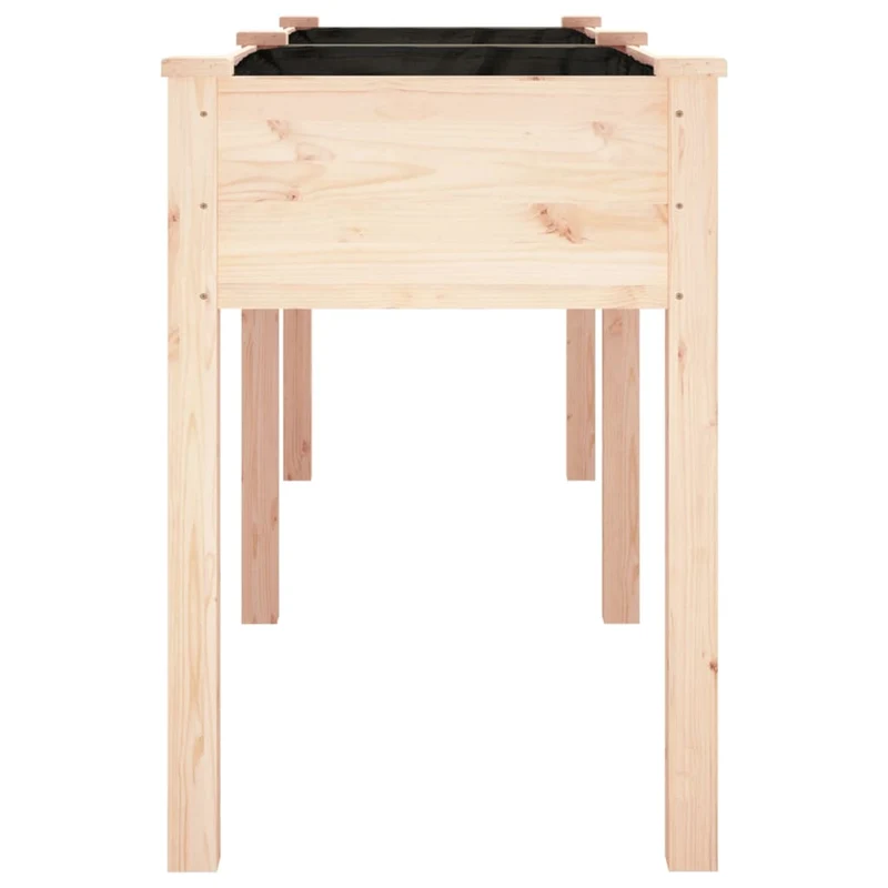 Jardinera Con Forro Interior Madera Maciza Abeto 203x53x76 Cm