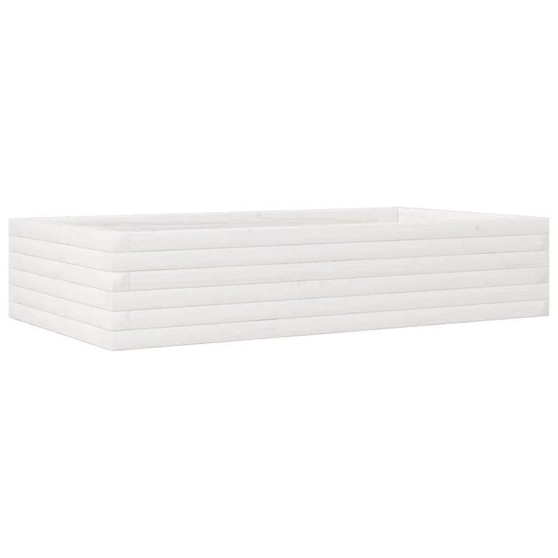 Jardinera De Madera Maciza De Pino Blanco 110x60x23 Cm