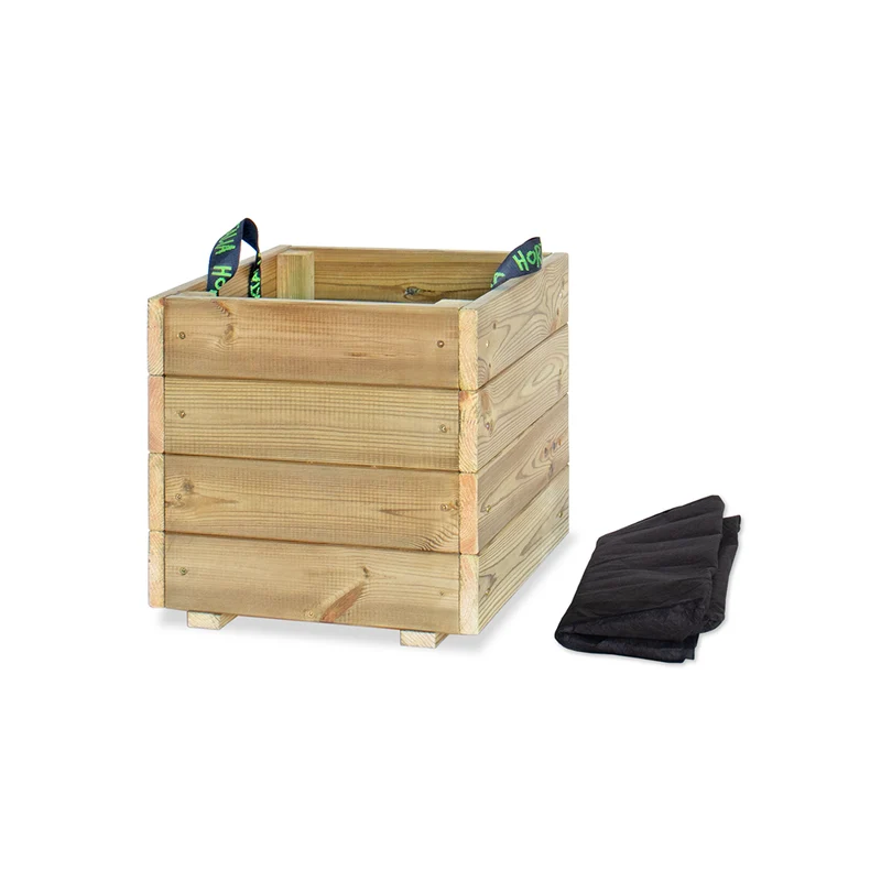 Jardinera De Madera Para Exterior Pun KD Hortalia 40x40x40 Cm