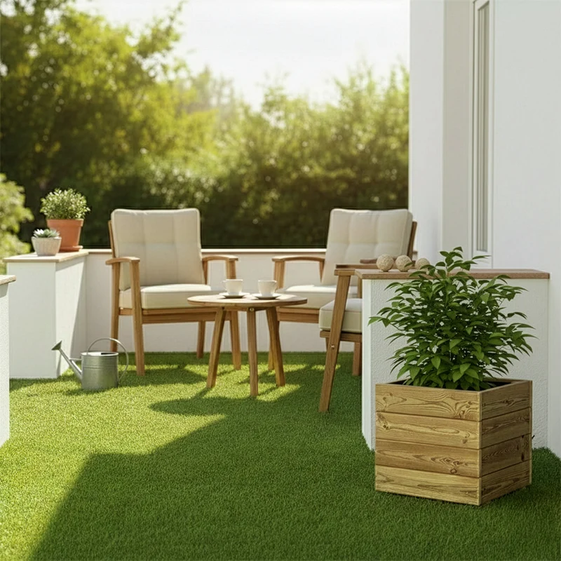 Jardinera De Madera Para Exterior Pun KD Hortalia 40x40x40 Cm