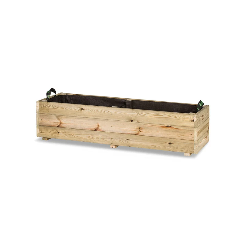 Jardinera De Madera Para Exterior 120x40x30 Cm Ghio Kd Hortalia