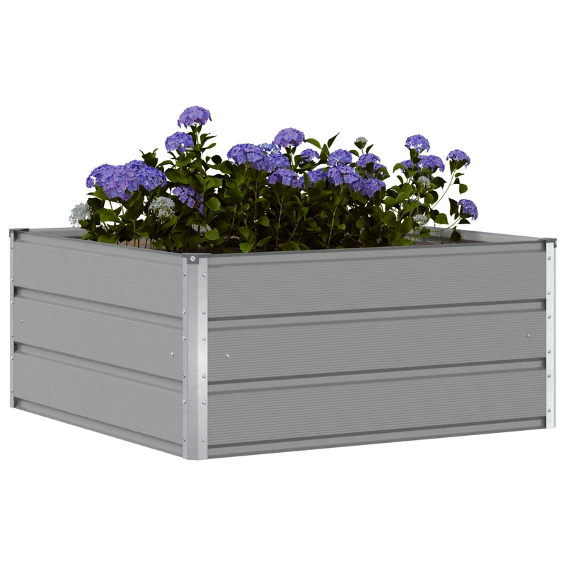 Jardinera Gris Claro 100 X 100 X 45 Cm Acero