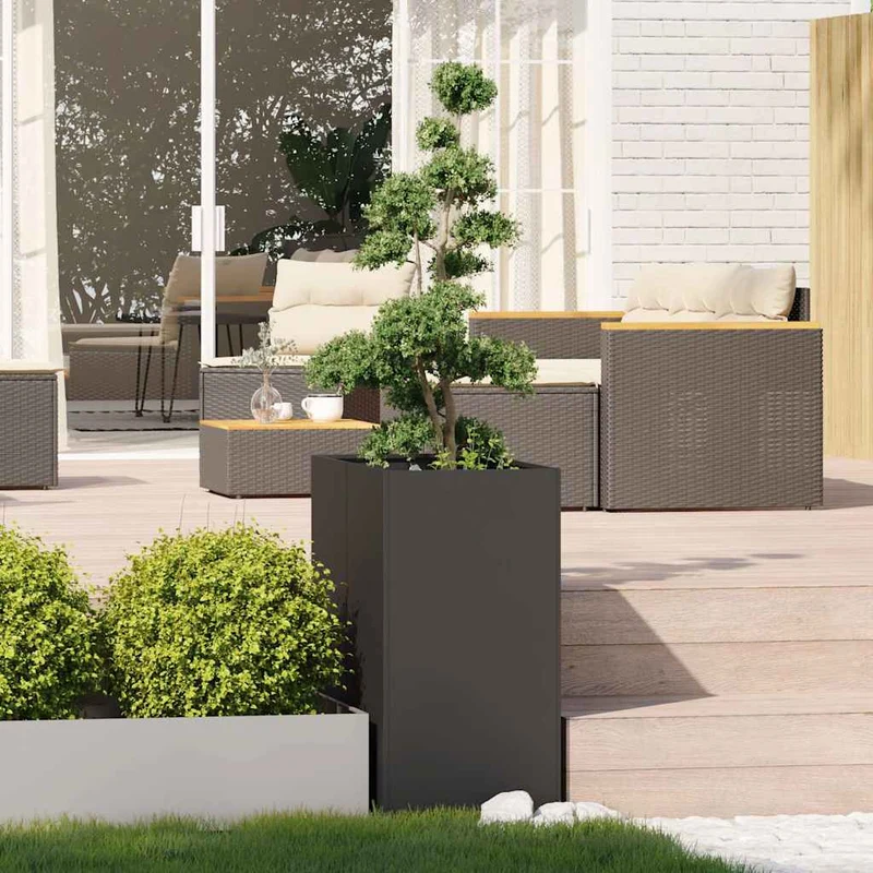 Jardinera Acero Negro 40x80x80 Cm
