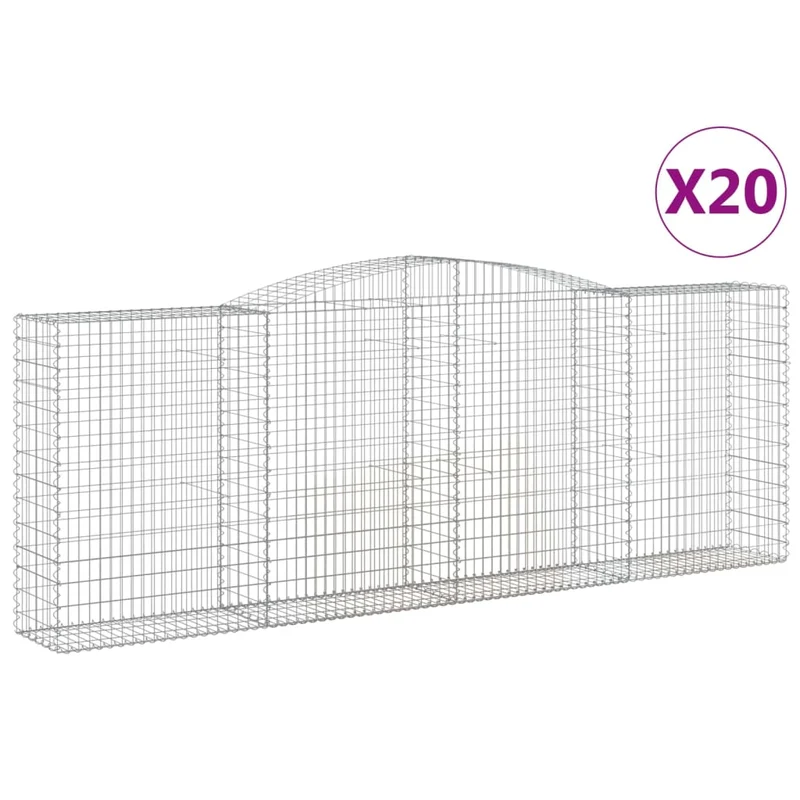 Cestas De Gaviones 20 Uds Forma De Arco Hierro 400x50x140/160cm
