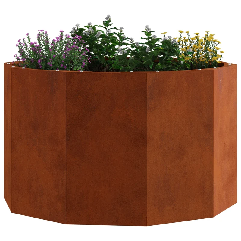 Jardinera Oxidado 60 X 60 X 35 Cm Acero Autopatinable