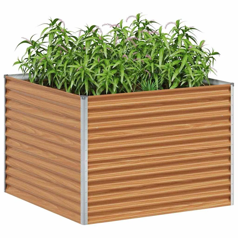 Arriate Elevado Marrón Claro 98 X 100 X 68 Cm Acero Galvanizado