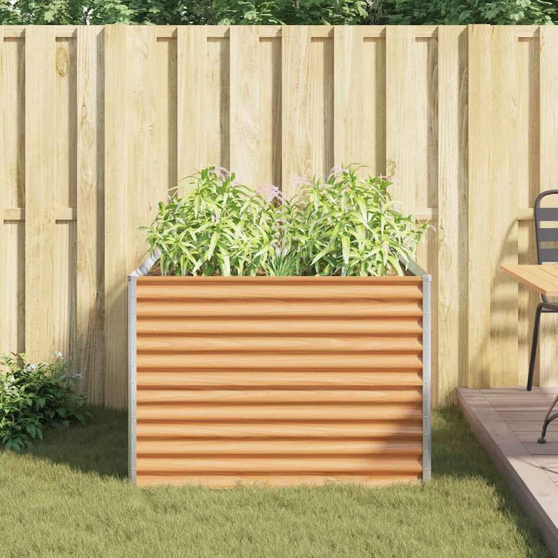 Arriate Elevado Marrón Claro 98 X 100 X 68 Cm Acero Galvanizado