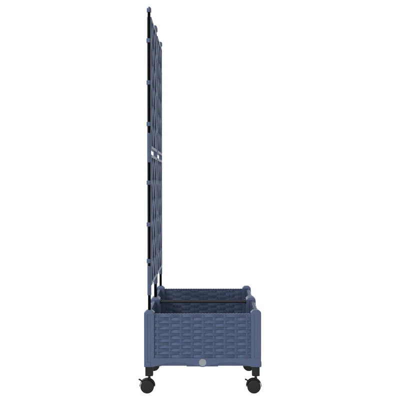 Jardinera Con Enrejado Y Ruedas 2 Uds. Gris 80 X 40 X 131,5 Cm