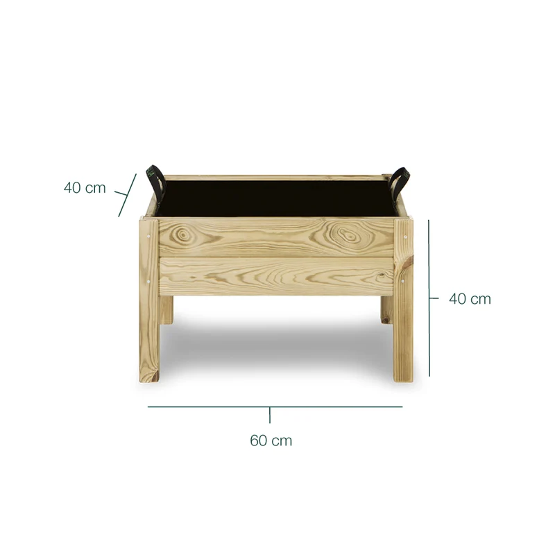Huerto Urbano De Madera Kit Leo Hortalia 60x40x40 Cm