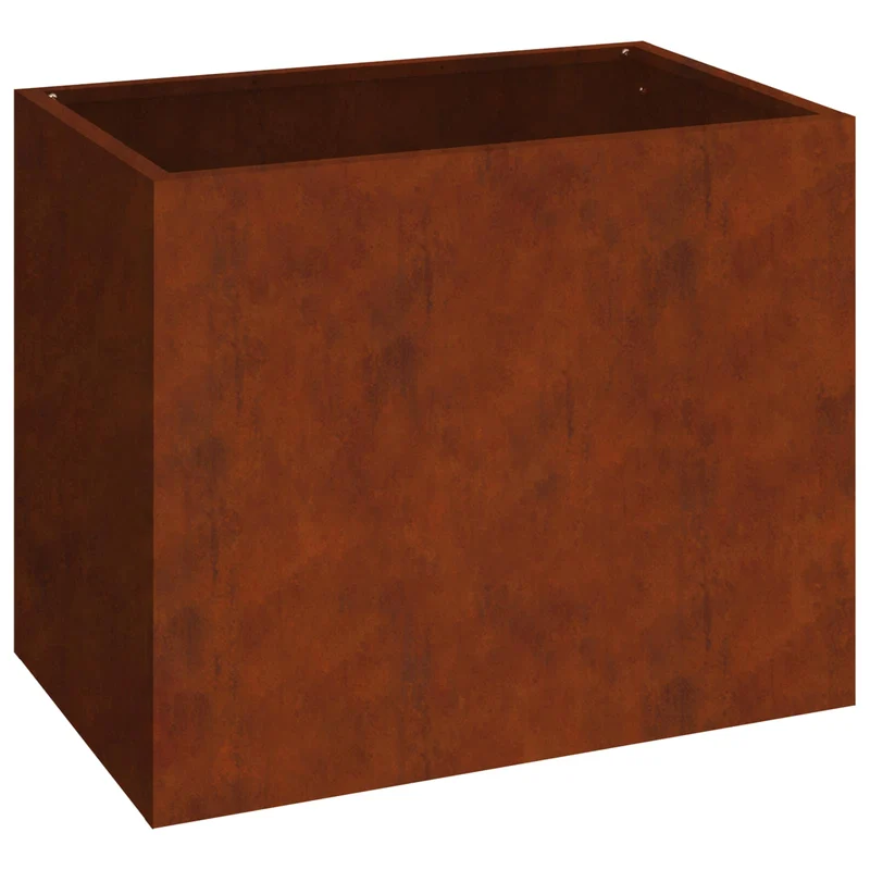 Macetero De Jardín Oxidado 50 X 32 X 40 Cm Acero Autopatinable