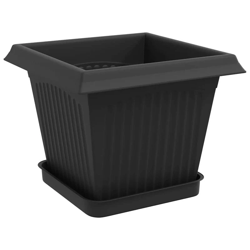 Macetas 24 Uds. Negro Plástico