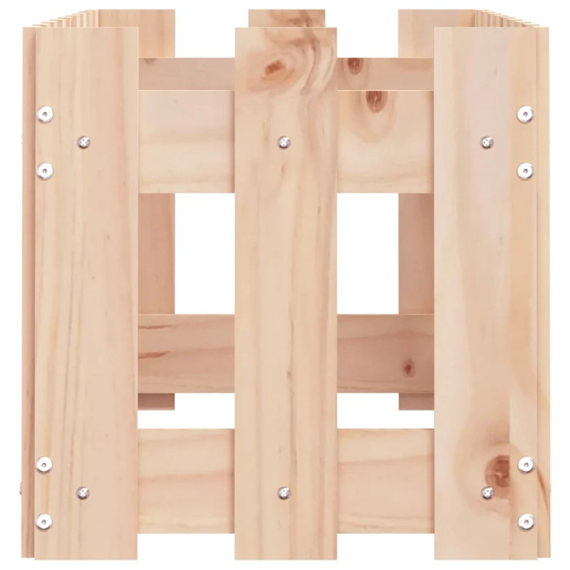 Arriate Elevado Jardín Con Valla Madera Maciza Pino 100x30x30cm