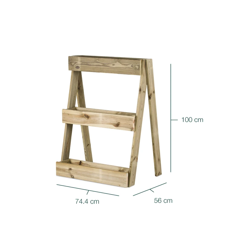 Jardinera Vertical Madera Tratada Exterior Stand Line Island 3B Hortalia