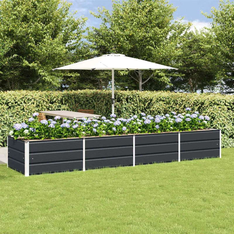 Jardinera Antracita 320 X 80 X 45 Cm Acero