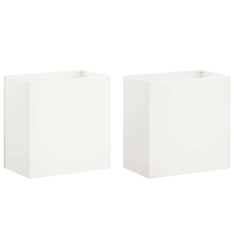 Macetero De Jardín 2 Uds. Blanco 50 X 30 X 50 Cm