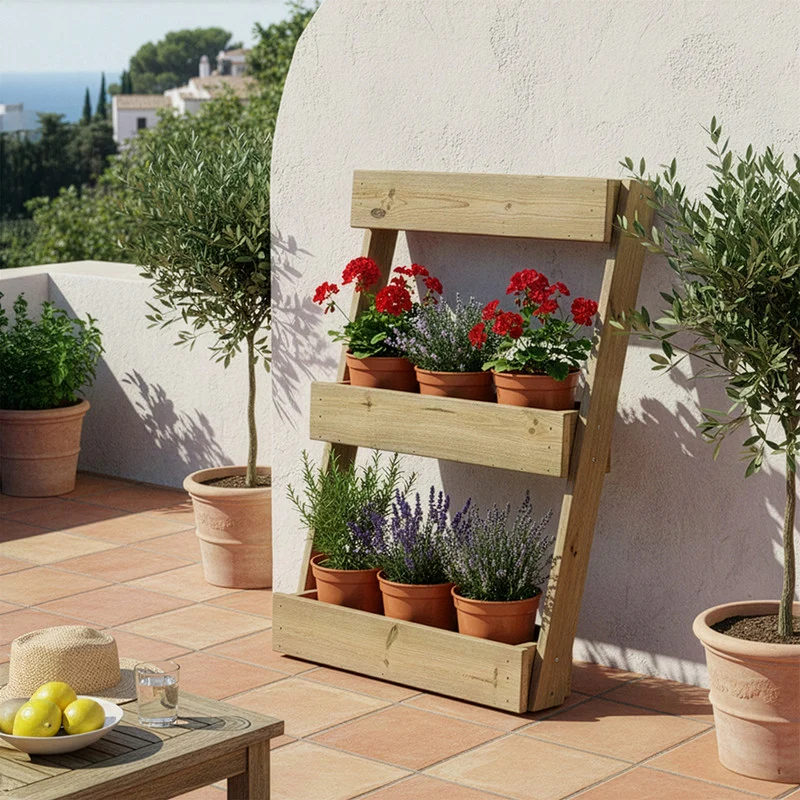 Jardinera Vertical Stand Line Floor 3B Madera Tratada Exterior Hortalia
