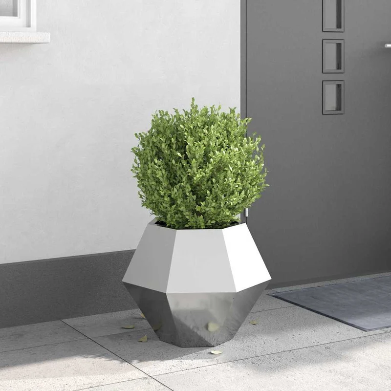 Jardinera Plateado 50 X 50 X 40 Cm Acero Galvanizado