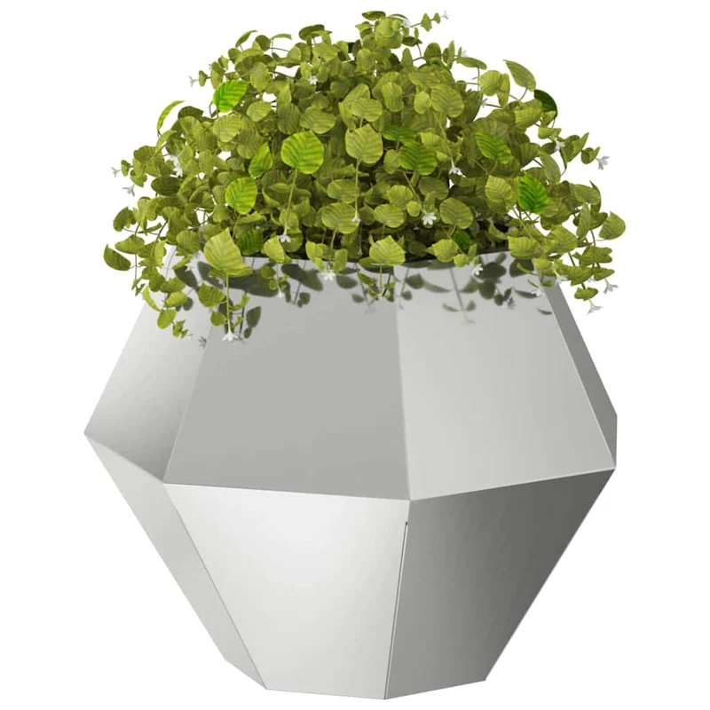 Jardinera Plateado 50 X 50 X 40 Cm Acero Galvanizado