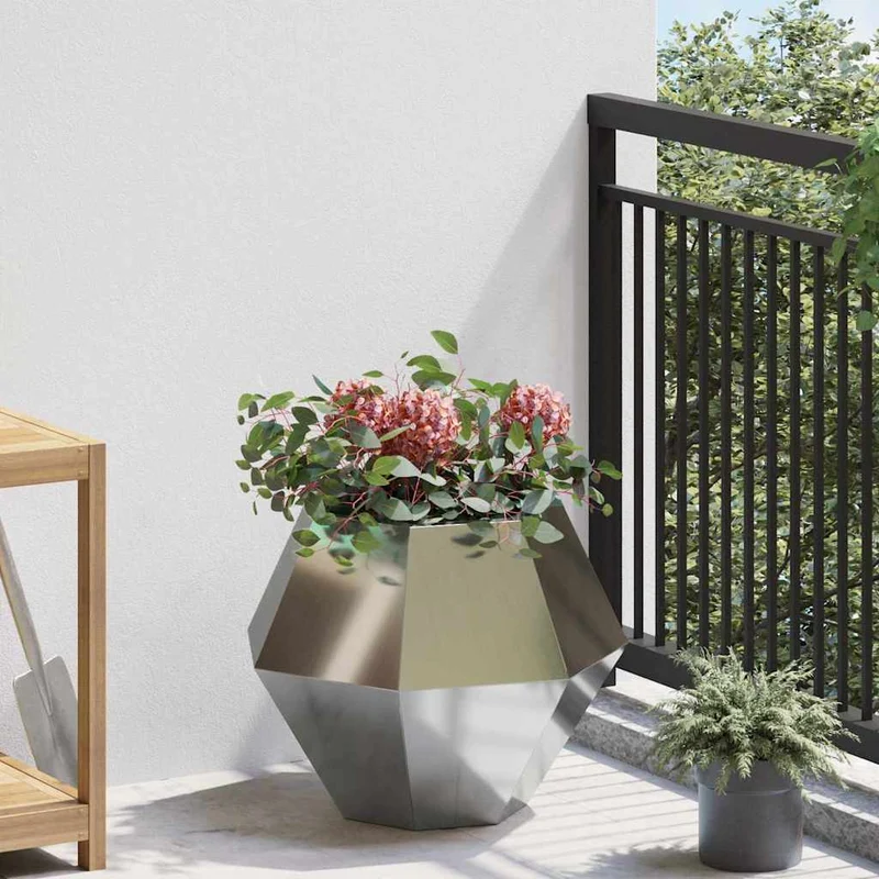 Jardinera Plateado 50 X 50 X 40 Cm Acero Galvanizado