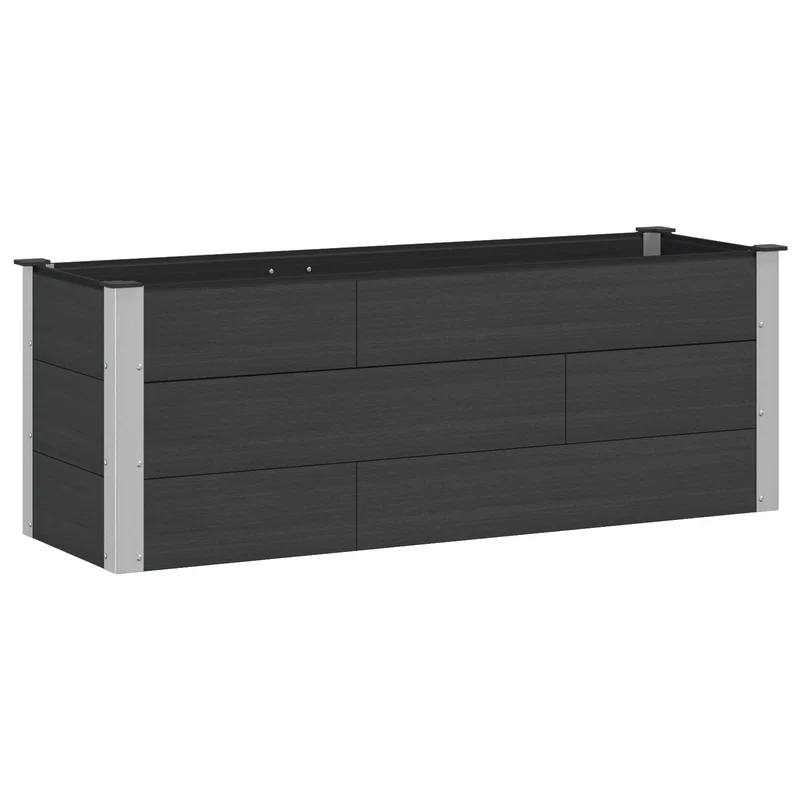 Arriate Elevado Negro 150 X 50 X 54 Cm Wpc Y Aluminio