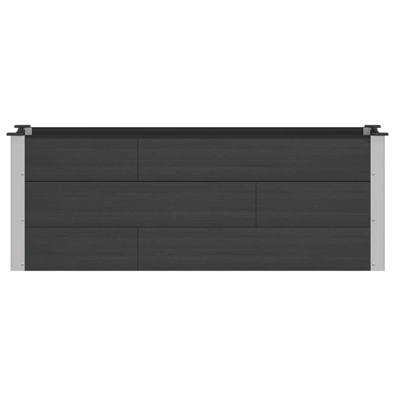 Arriate Elevado Negro 150 X 50 X 54 Cm Wpc Y Aluminio