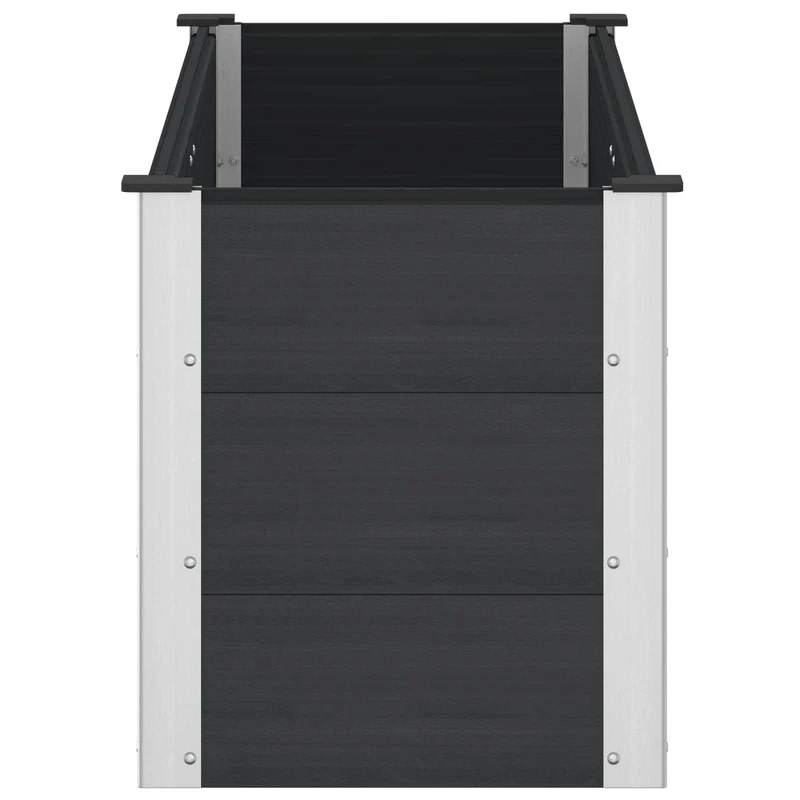 Arriate Elevado Negro 150 X 50 X 54 Cm Wpc Y Aluminio