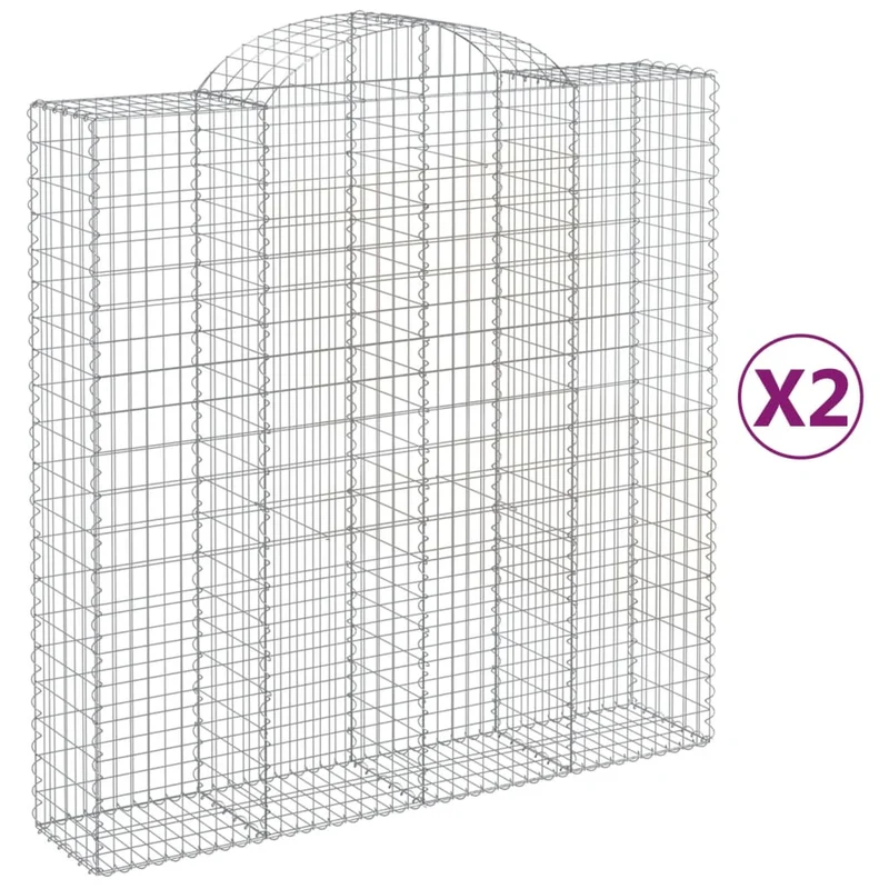 Cestas De Gaviones 2 Uds Forma De Arco Hierro 200x50x200/220 Cm