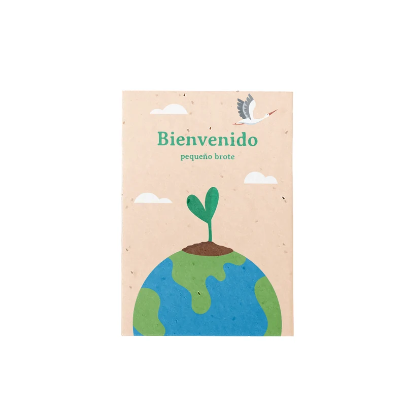 Postal Plantable Bienvenido con Semillas de Zanahoria – Regalo Original para Recién Nacidos - Resetea