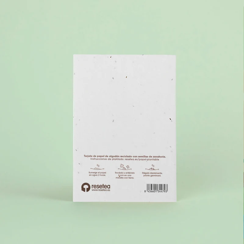 Postal Plantable Bienvenido con Semillas de Zanahoria – Regalo Original para Recién Nacidos - Resetea