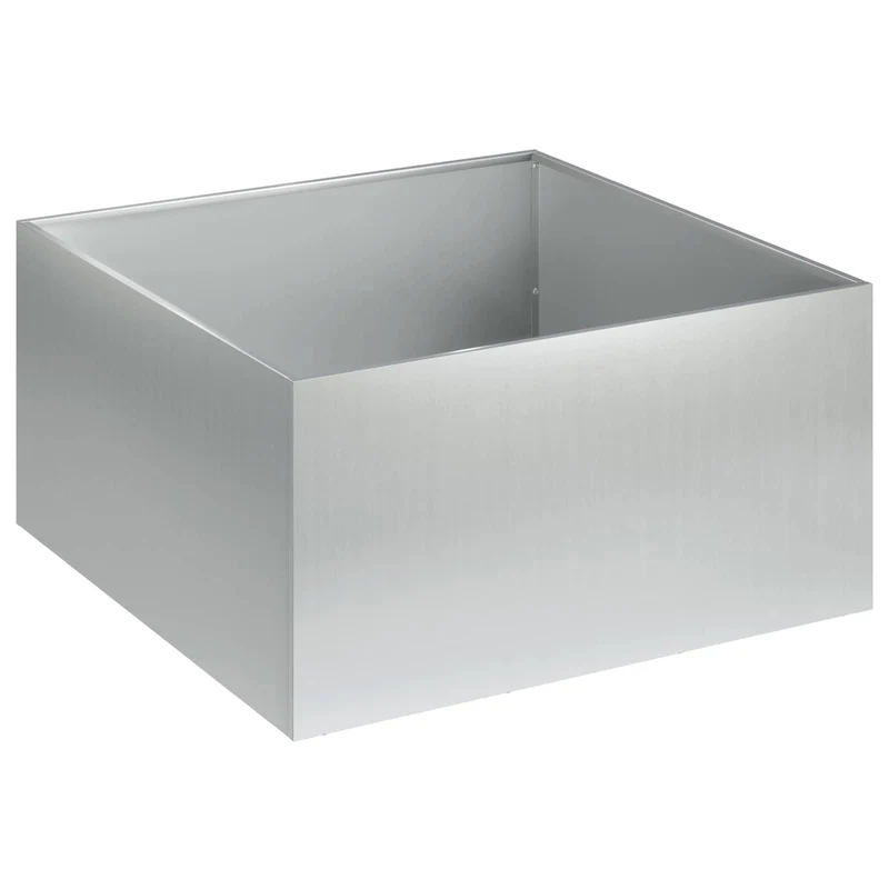 Macetero De Jardín Plateado 60 X 60 X 30 Cm Acero Galvanizado