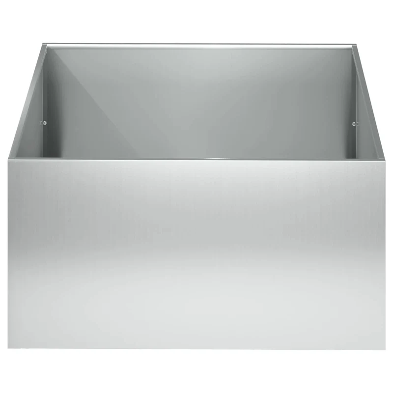 Macetero De Jardín Plateado 60 X 60 X 30 Cm Acero Galvanizado