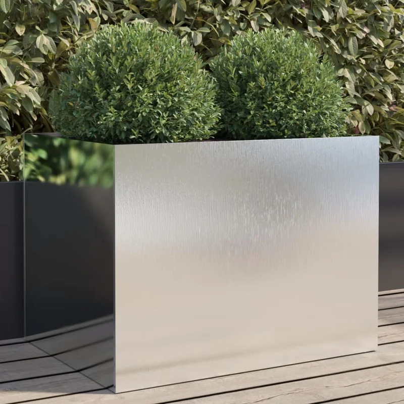 Jardinera De Acero Inoxidable Plateado 62x47x46 Cm