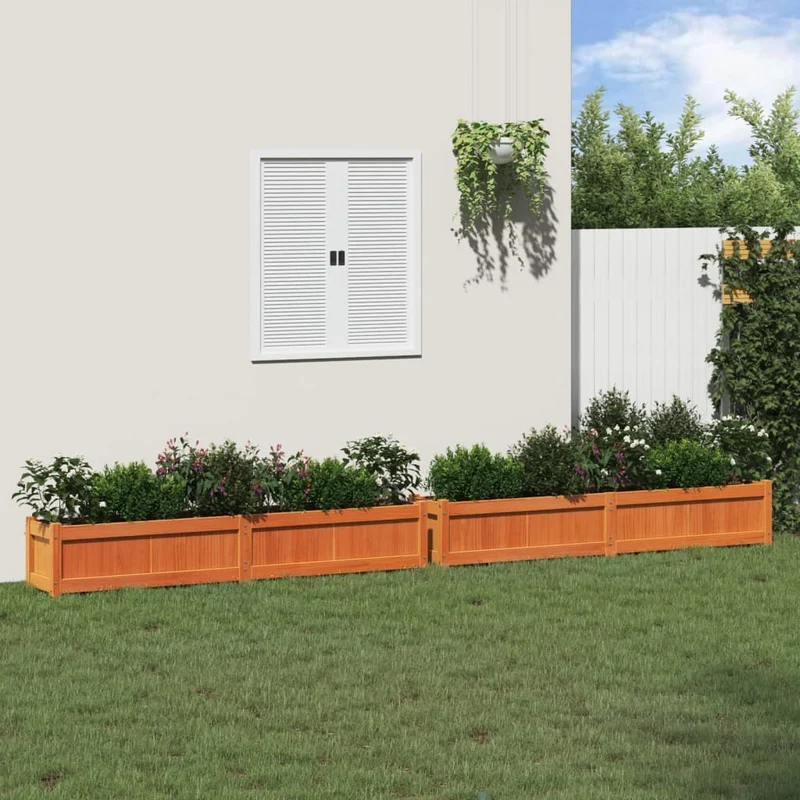 Jardineras De Exterior 2 Uds Madera Maciza De Pino Marrón Cera