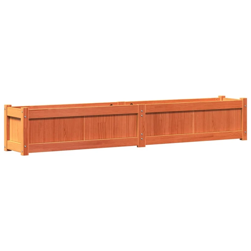 Jardineras De Exterior 2 Uds Madera Maciza De Pino Marrón Cera
