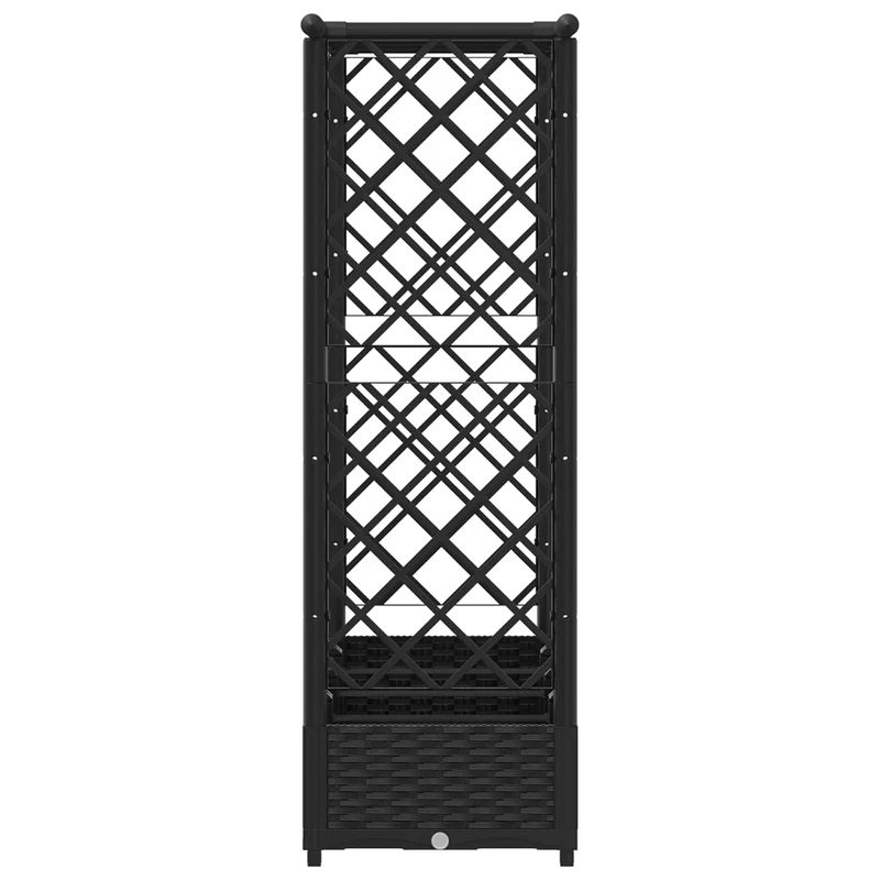 Cama Elevada Con Trellis Y Techo Negro 203 X 40 X 121 Cm Pp