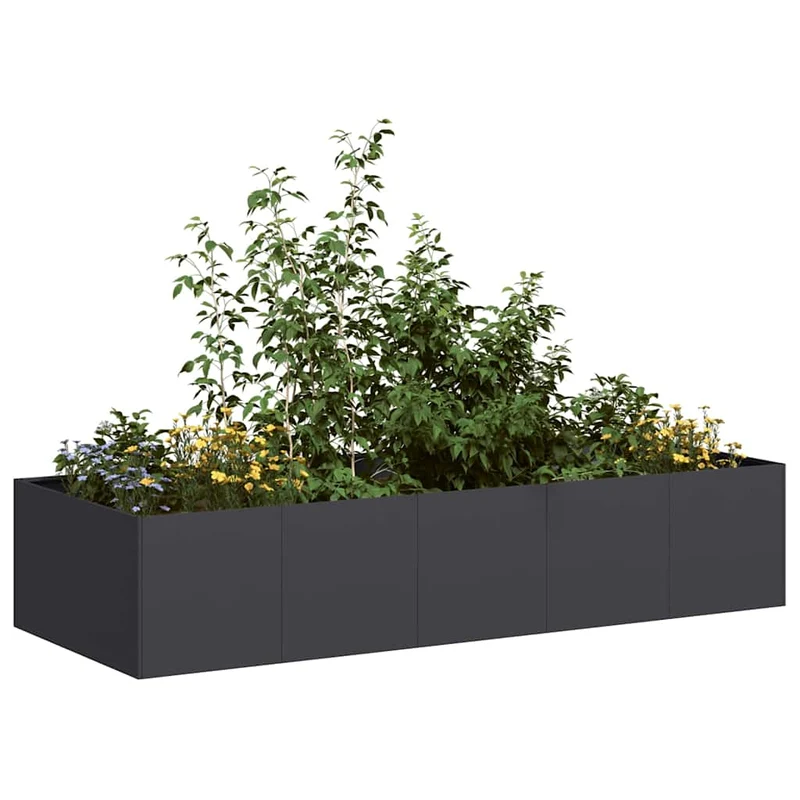 Jardinera De Acero Laminado En Frío Negro 200x80x40 Cm