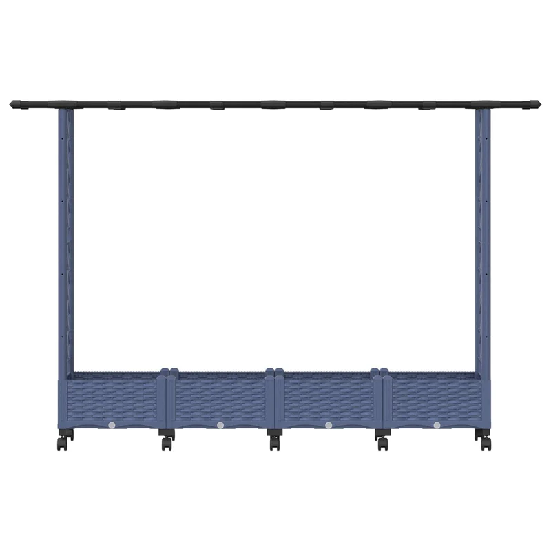 Cama Elevada Con Trellis Y Techo Gris 203 X 40 X 127 Cm Pp