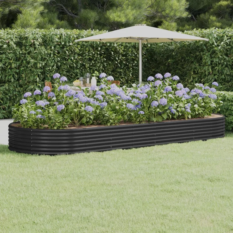 Jardinera Arriate Acero Galvanizado Antracita 373x140x36cm